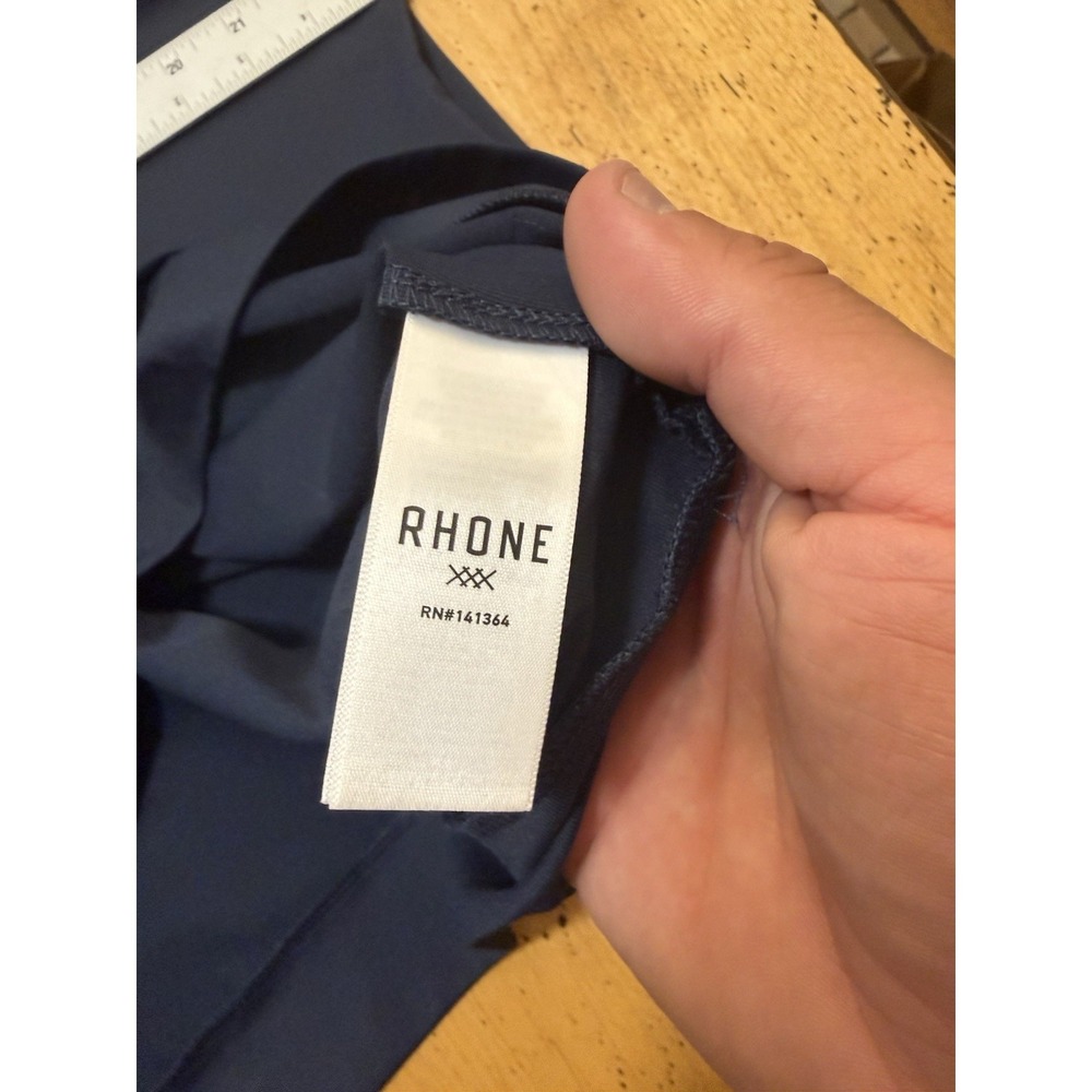 Rhone Mens Essentials Performance Long Sleeve Crew Neck Large Blue Stretch - Picture 6 of 9